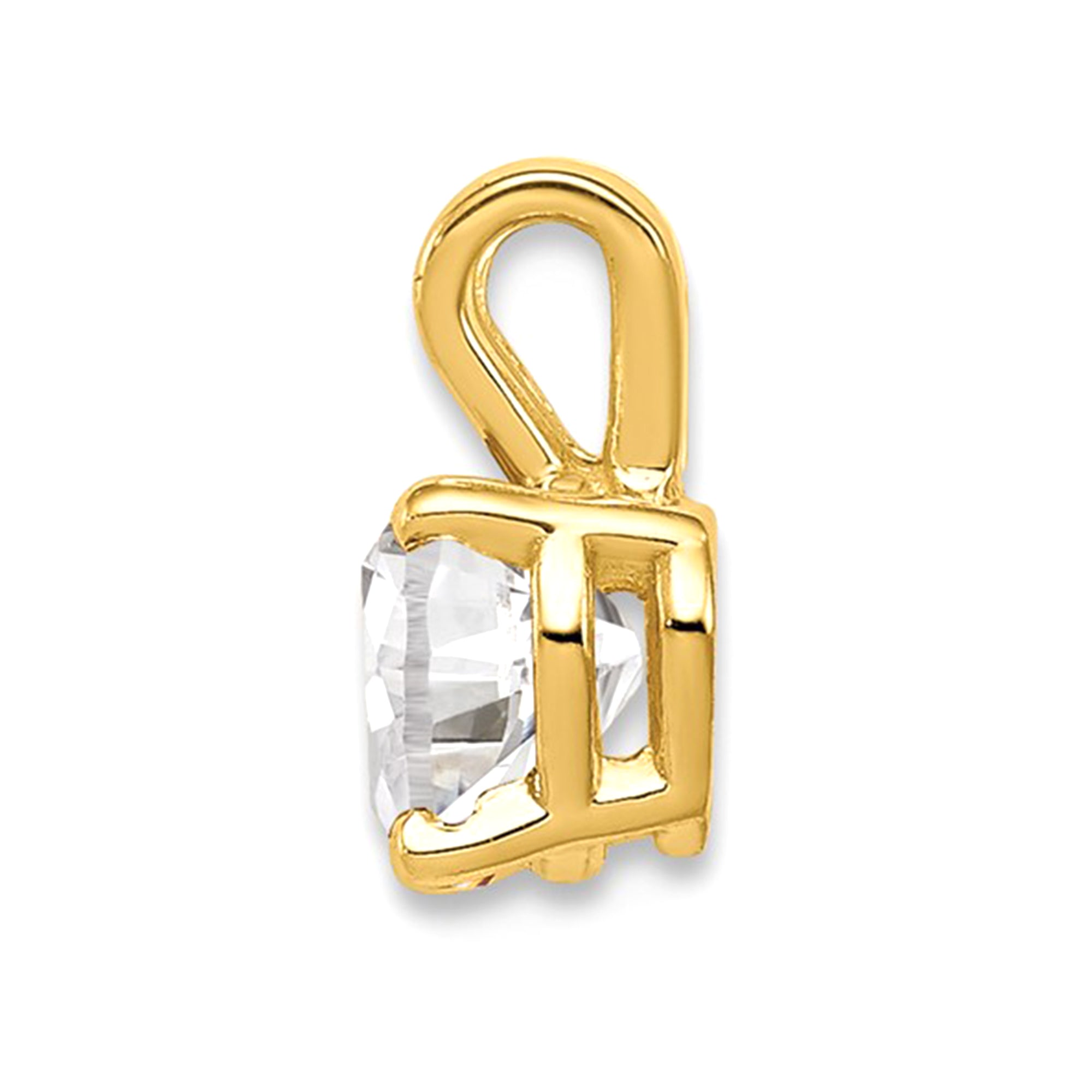 Real 14k Yellow Gold Heart Birthstone Gemstone Pendant Charm