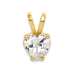 Ekte 14 k gult gull hjerte Birthstone Gemstone Pendant Charm fine designer smykker for menn og kvinner