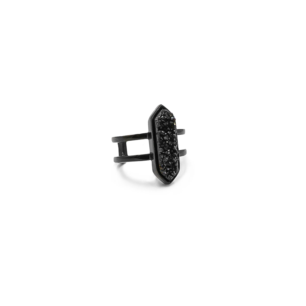 Bangle Collection - Black Parvus Raven Quartz Ring fine designersmykker for menn og kvinner