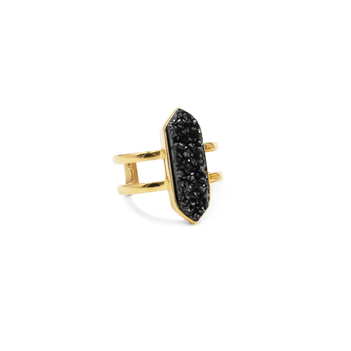 Colección Bangle - Parvus Raven Quartz Ring joyería fina de diseño para hombres y mujeres