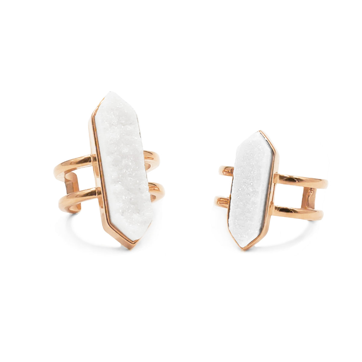 Bangle Collection - Rose Gold Quartz Ring Set fine designer jewelry for men and women