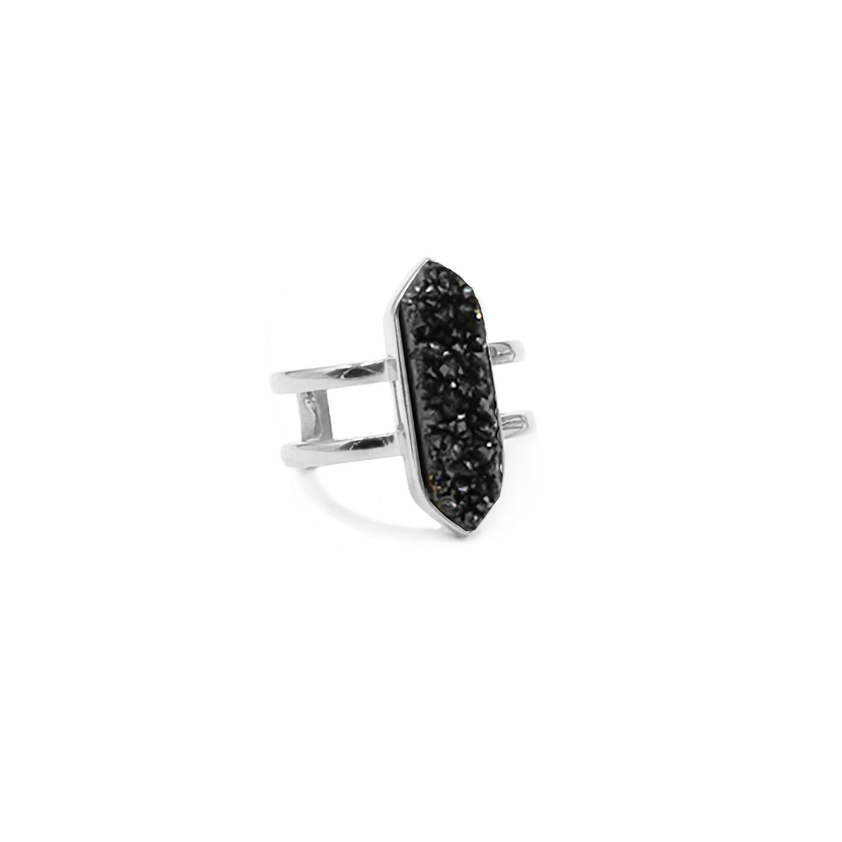 Bangle Collection - Silver Parvus Raven Quartz Ring fine designersmykker for menn og kvinner