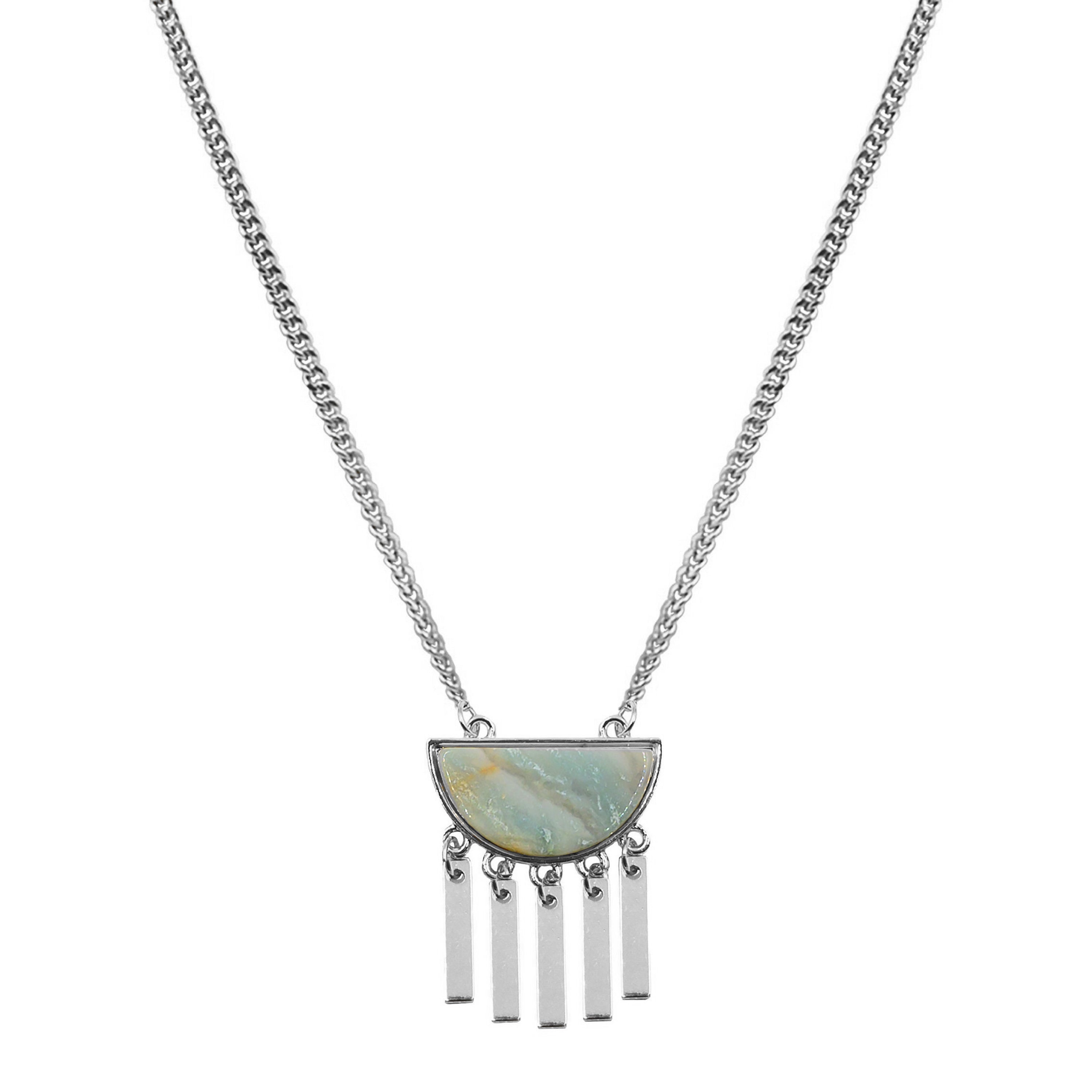 Bianca Collection – Silberne Solar-Halskette, edler Designerschmuck für Männer und Frauen