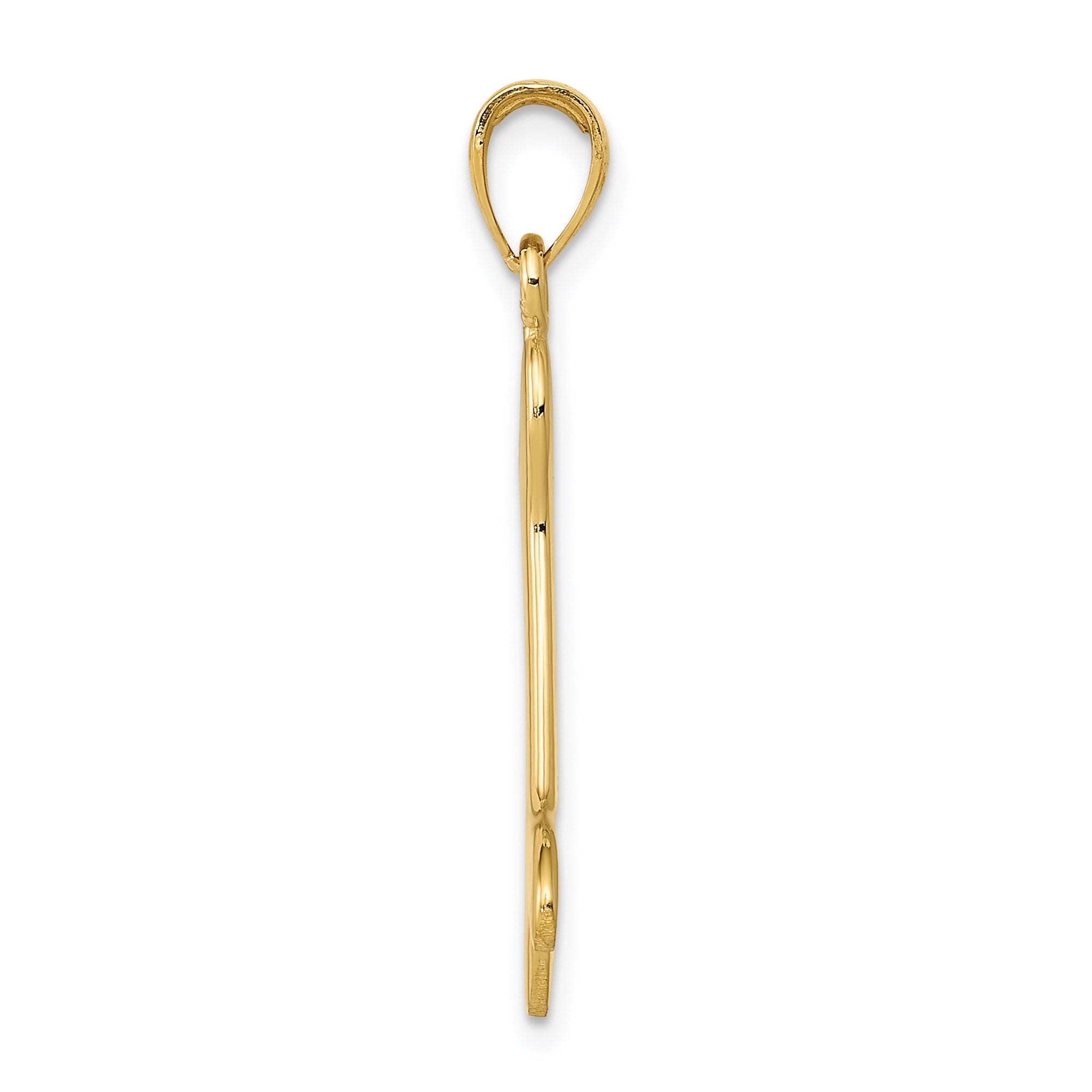 14k Solid Gold Polished Dog Bone Charm, 34x19mm