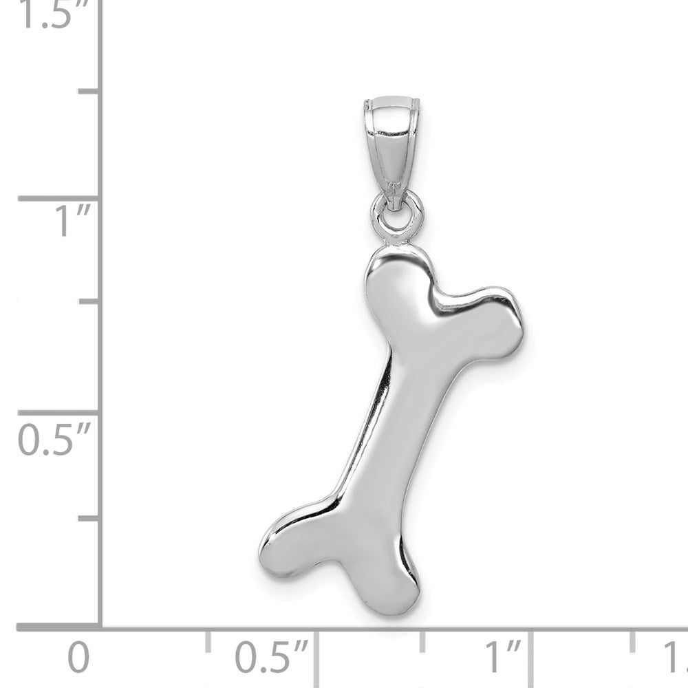 14k Solid Gold Polished Dog Bone Charm, 34x19mm