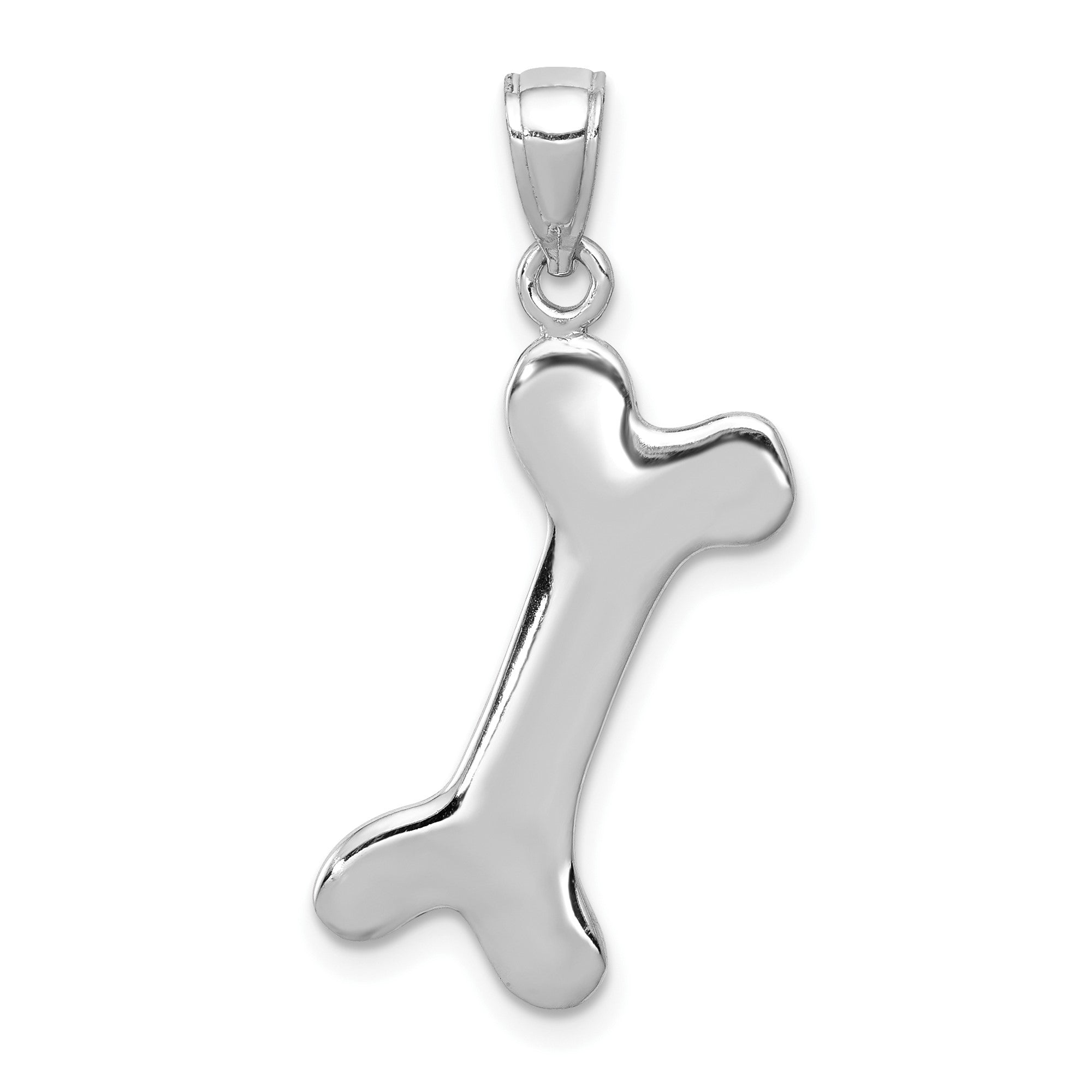 14k Solid Gold Polished Dog Bone Charm, 34x19mm