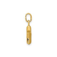 14k Yellow Gold Puffed Star Pendant, 18x11mm