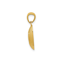 14k Yellow Gold Football Pendant, 19x12mm