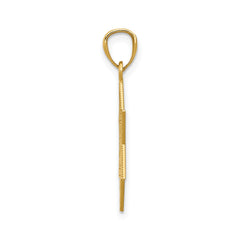 14K Yellow Gold Star of David with Cross Pendant, Diamond-Cut Design, 26mm x 16mm