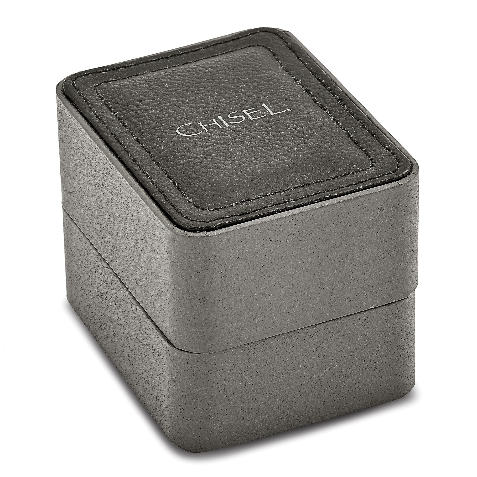 Chisel Mens Stainless Steel Black Leather Chronograph Watch