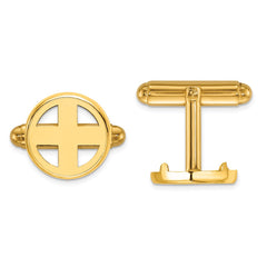 Wideband Distinguished Coin Jewelry 14k Real Gold Men's Polished Classic 13.0mm Coin Bezel Cuff Links fine designer jewelry for men and women