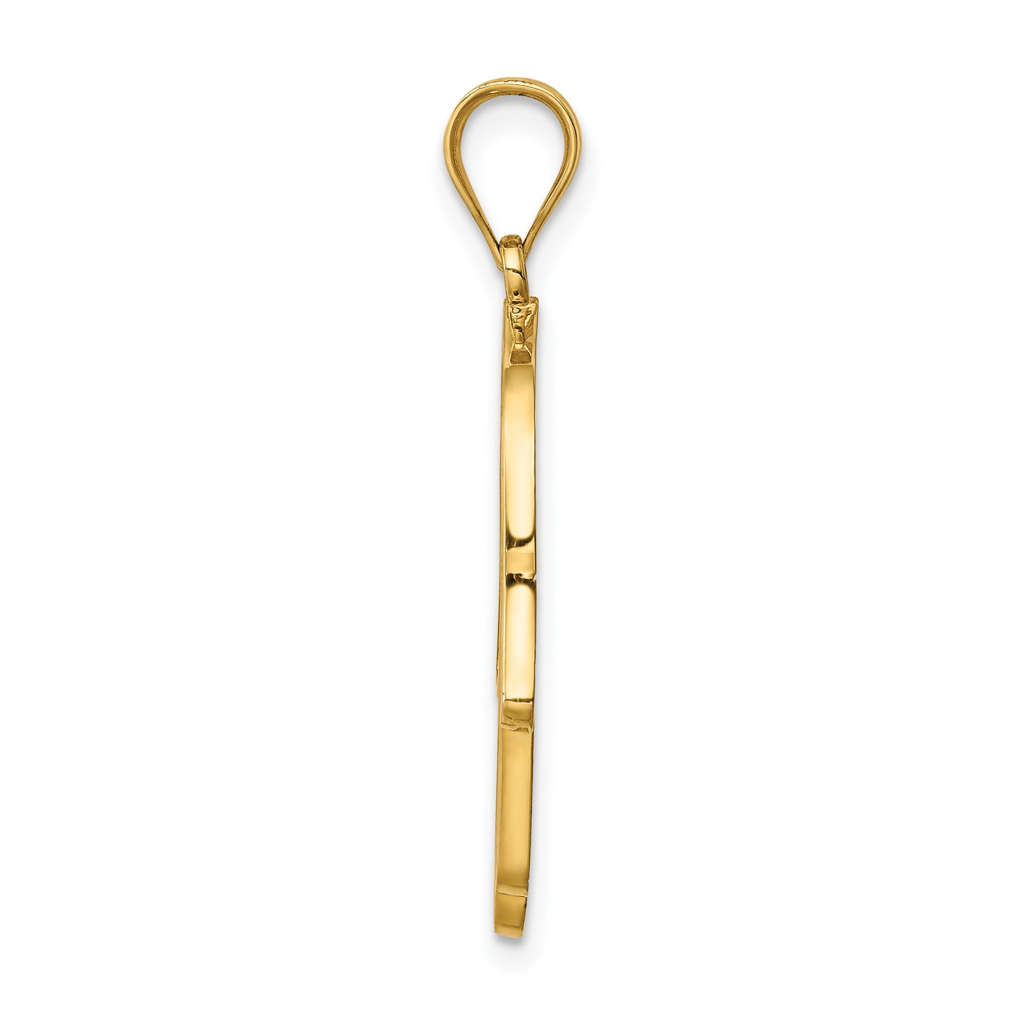14K Yellow Gold and Enamel Filigree Hamsa Pendant, 30mm
