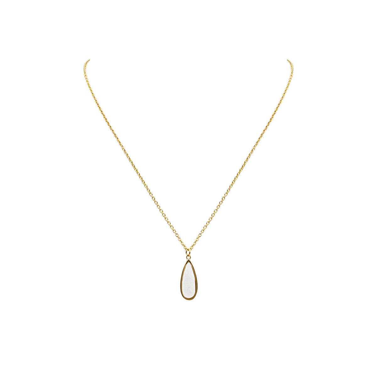 Druzy Collection - Petit Quartz Drop Necklace bijoux de créateur raffinés pour hommes et femmes