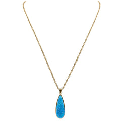 Druzy Collection - Azure Quartz Drop Necklace fina designersmycken för män och kvinnor