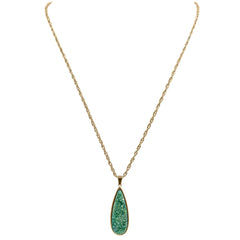 Druzy Collection – Jade-Quarz-Tropfen-Halskette, edler Designer-Schmuck für Männer und Frauen