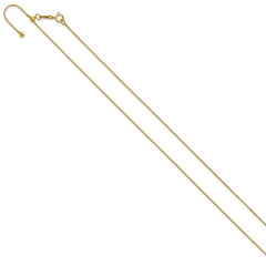 14K Yellow Gold Filled .80mm Adjustable Box 22" Chain Necklace