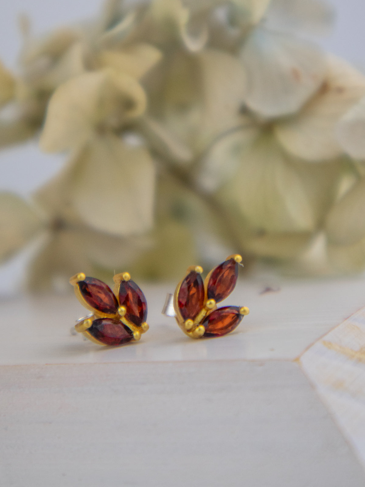 Tri Leaf Stud Earrings fine designer jewelry for men and women