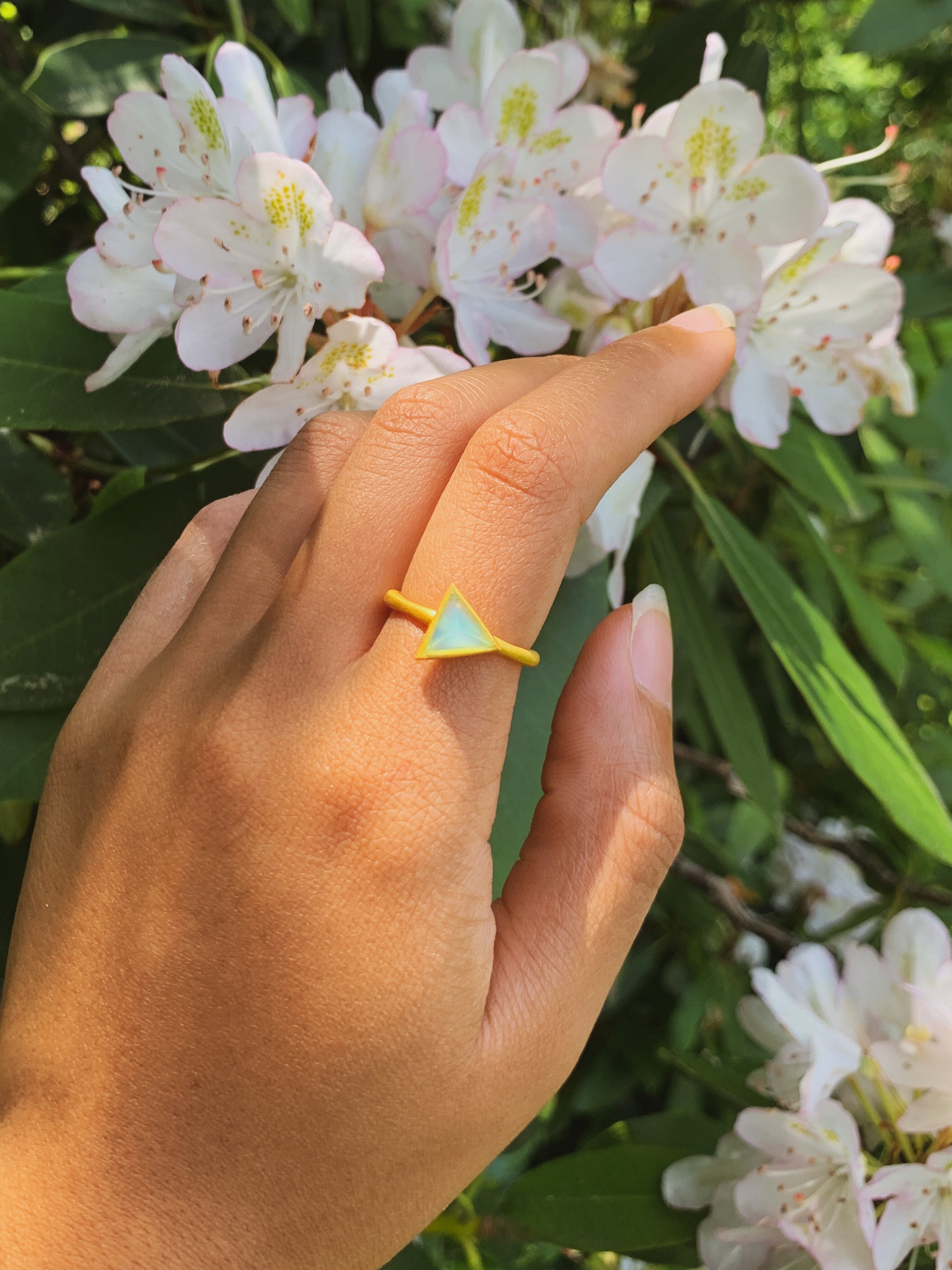 Aqua Triangle Stacking Ring fine designer jewelry for men and women