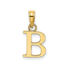 10K Yellow Gold Letter Initial Pendant, Block Font, 13x10mm