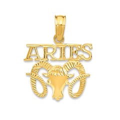 14k Real Solid Gold Zodiac Birth Symbol Pendant Charm fine designer jewelry for men and women