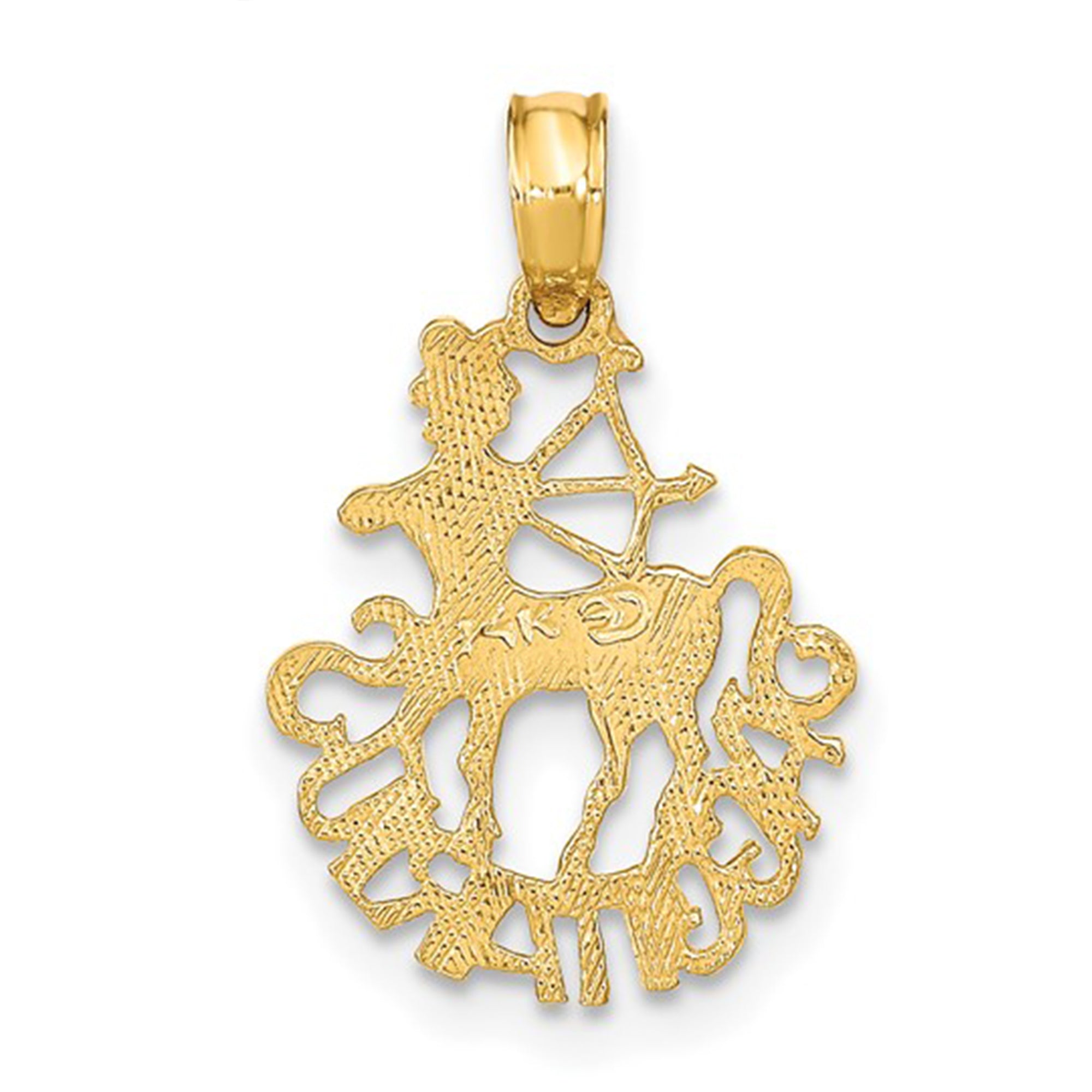 Ciondolo con simbolo zodiacale di nascita in vero oro massiccio 14k, gioielli di design per uomini e donne