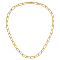 14k ekte gult gull Oval Link binders halskjede, 6 mm, 18" fine designersmykker for menn og kvinner
