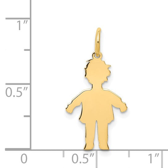14K Yellow Gold Boy's Silhouette Charm Engravable Pendant fine designer jewelry for men and women