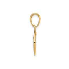 14k Yellow Gold Saint Christopher Medal Charm Pendant, 21x12mm