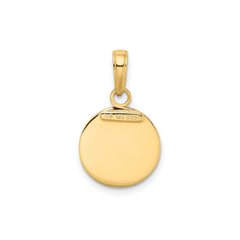 14k Yellow Gold Saint Christopher Medal Charm Pendant, 21x12mm