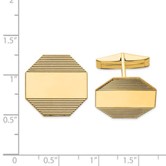 14k äkta guld för män åttakantig med linjedesign manschettknappar fina designersmycken för män och kvinnor