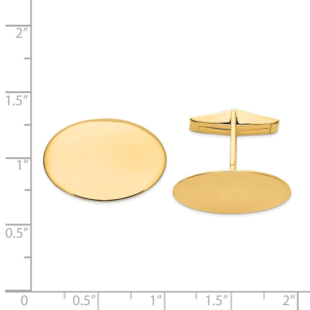 Ovala manschettknappar för män i 14k äkta guld fina designersmycken för män och kvinnor
