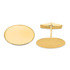 14k Real Gold Men's Oval Cuff Links fine designer jewelry for men and women