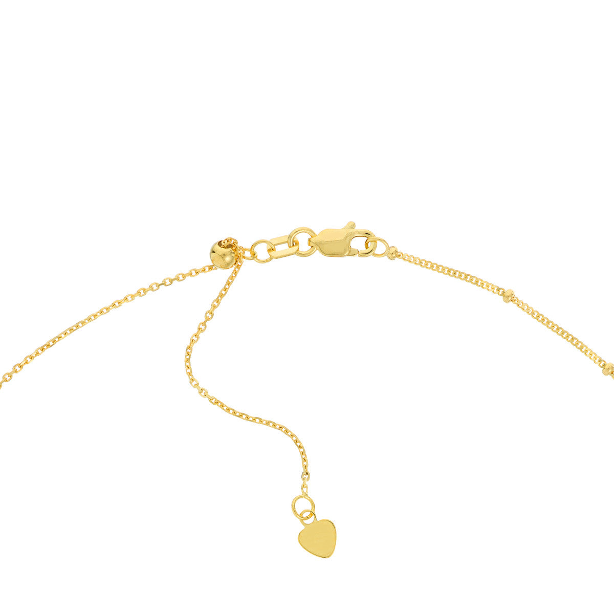 Choker With Dangling Virgin Mary And Cross 14k Yellow Gold Necklace, 16" Adjustable