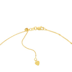 Choker With Dangling Virgin Mary And Cross 14k Yellow Gold Necklace, 16" Adjustable