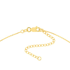 14k Yellow Gold Heart Diamond Adjustable Necklace, 18"