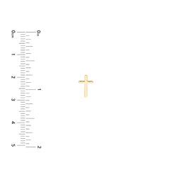 14K Real Gold Cross Design Stud Earrings 10mm