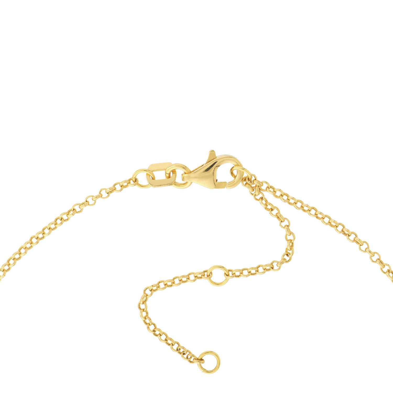 14k Yellow Gold Heart Anklet, 10 Inch Chain Length, Dainty Rolo Link