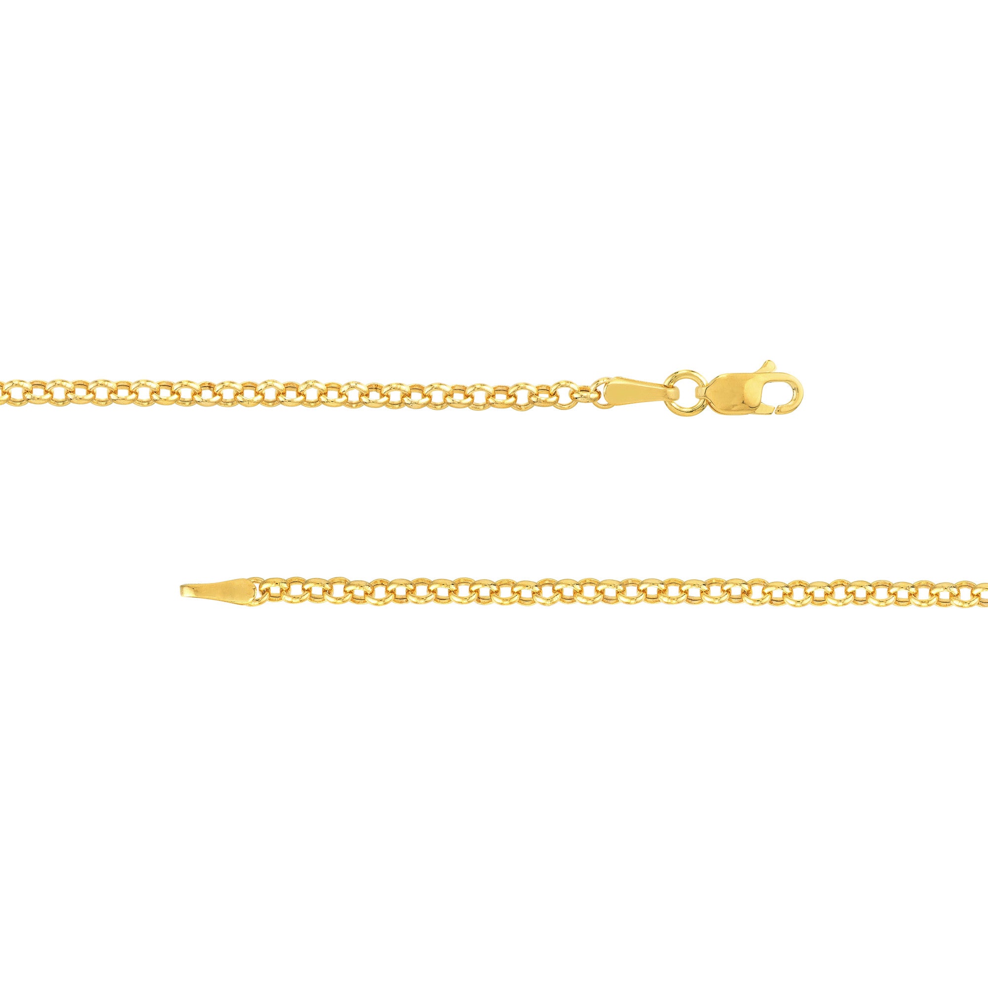 14k Yellow Gold Faux Carabiner Heart on Rolo Necklace, 18"