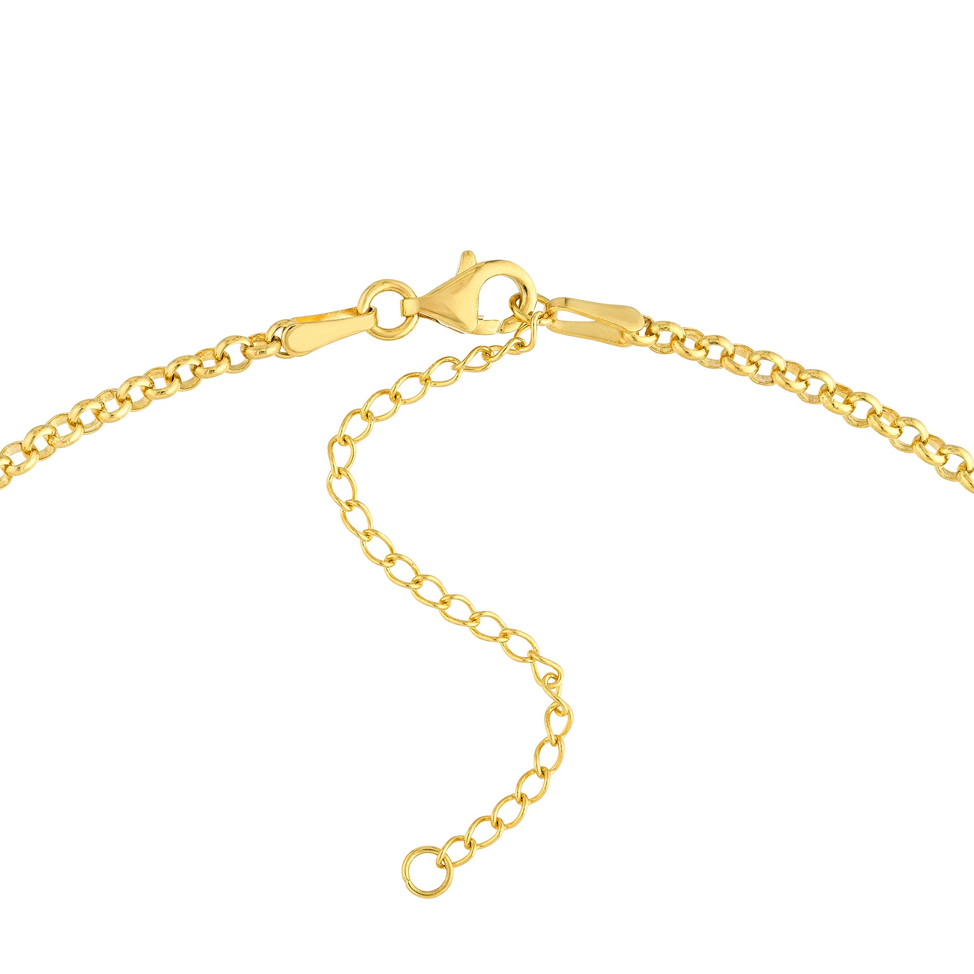 14k Yellow and White Gold Heart Pendant Adjustable Necklace, 18"