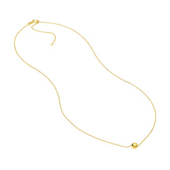 Jewelry Affairs 14k Yellow Gold Polished Puffy Ball Bead Slider Pendant Necklace