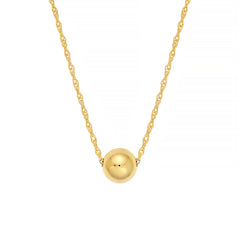 Jewelry Affairs 14k Yellow Gold Polished Puffy Ball Bead Slider Pendant Necklace