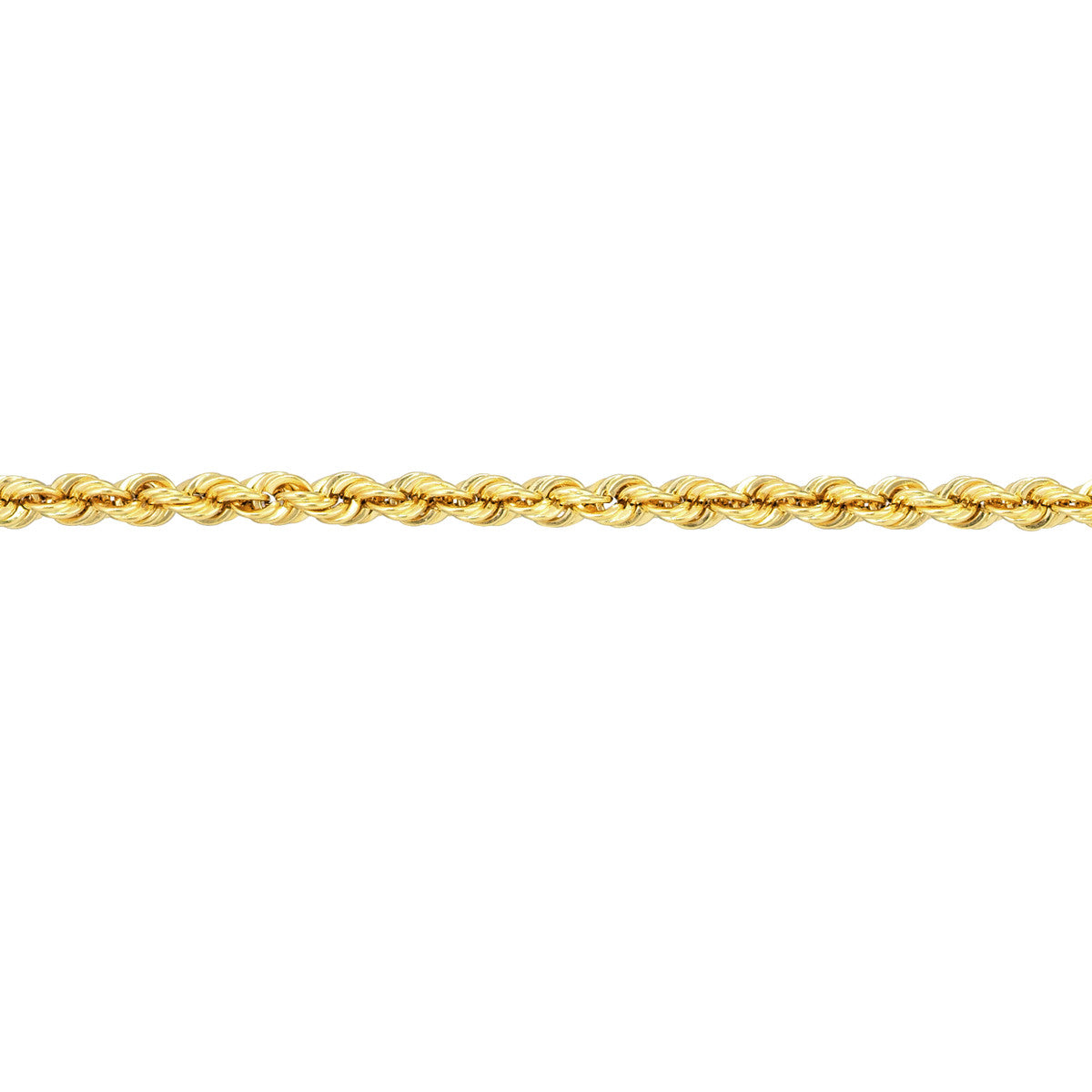 14K Yellow Gold Rope Chain Anklet, 1.8mm, 10 Inch, Lobster Lock