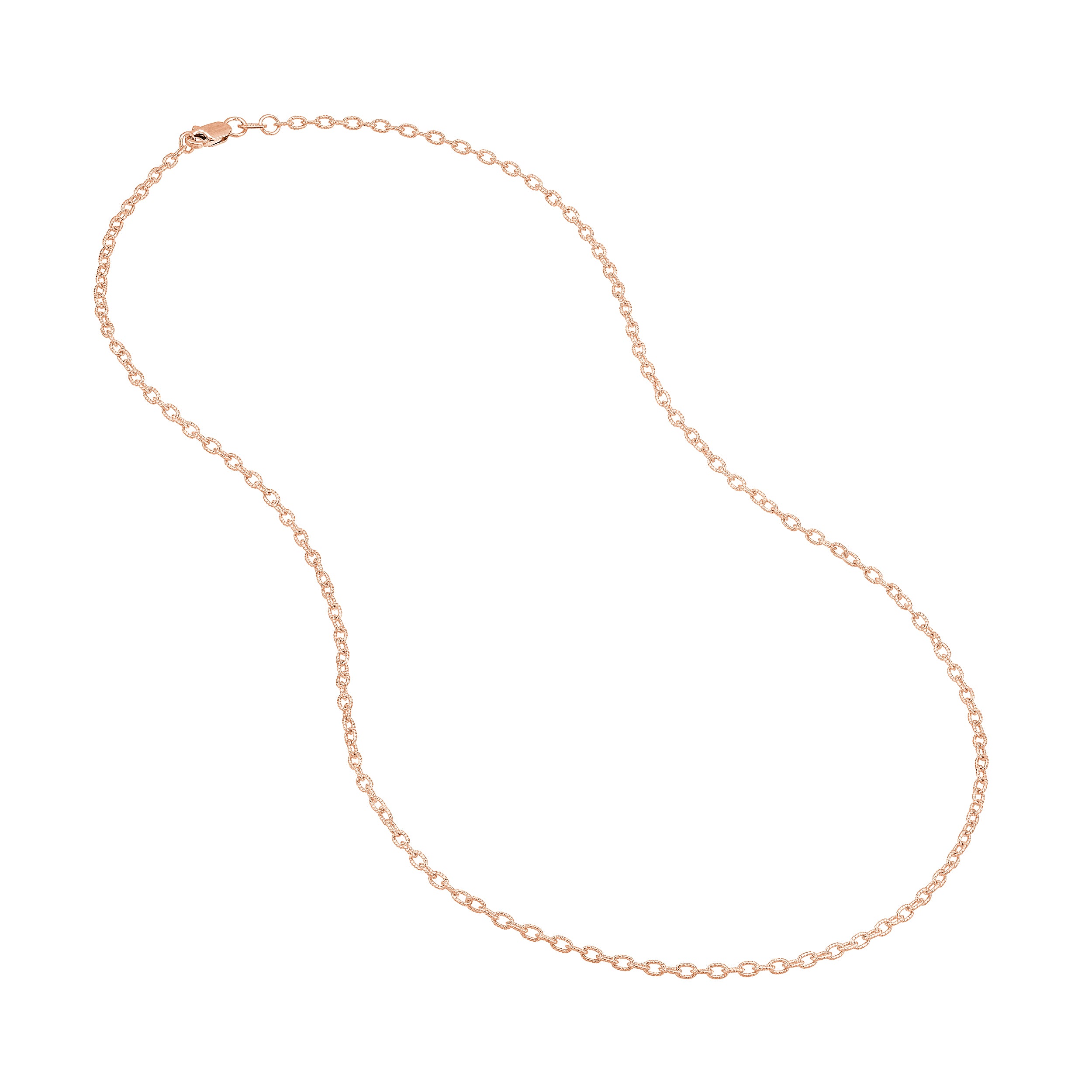 14k Real Solid Gold 1.90mm Rolo Chain Necklace