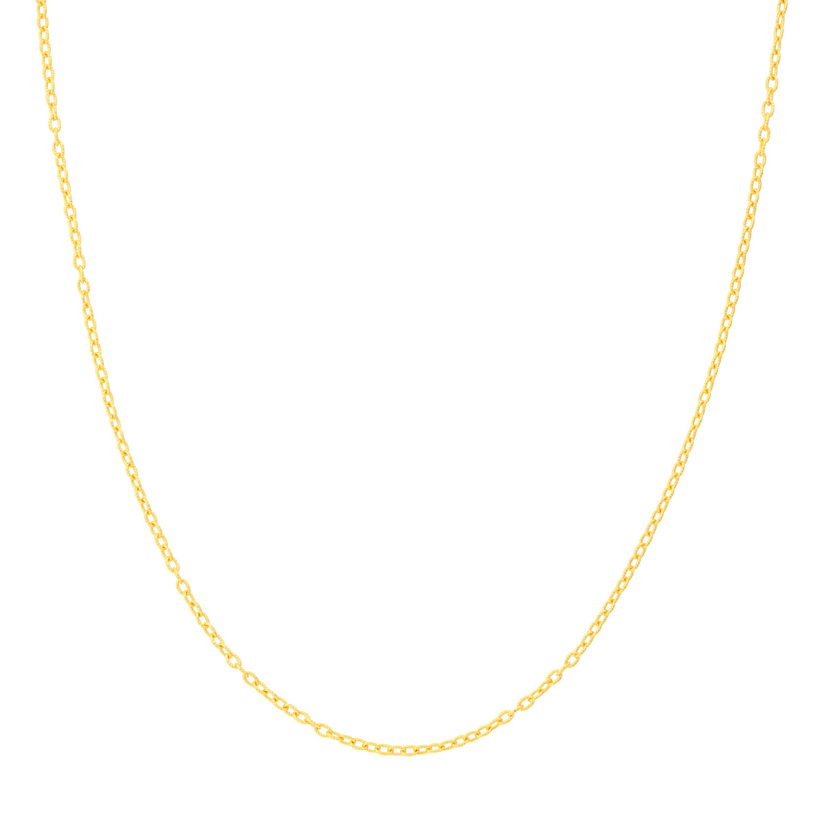 14k Real Solid Gold 1.90mm Rolo Chain Necklace