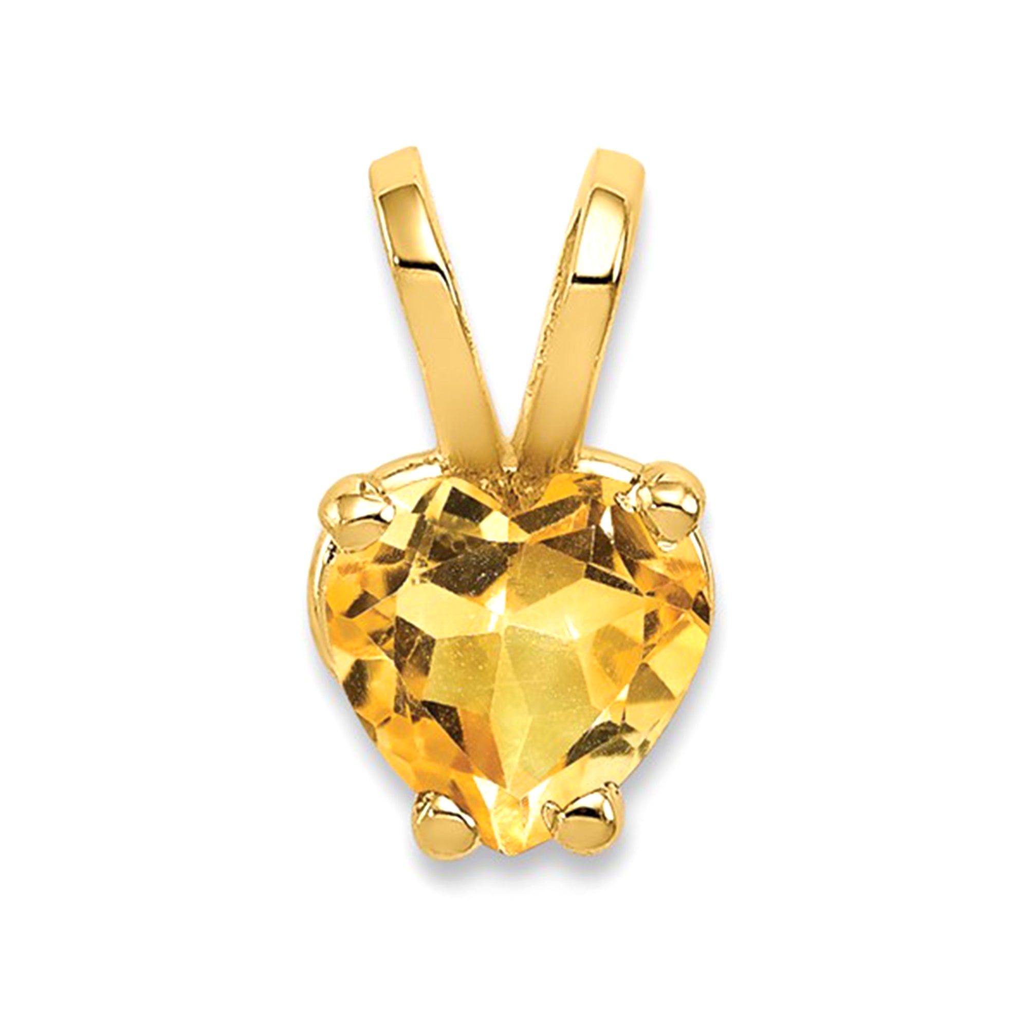 Colgante con piedra natal de corazón de oro amarillo real de 14 quilates, joyería fina de diseño para hombres y mujeres