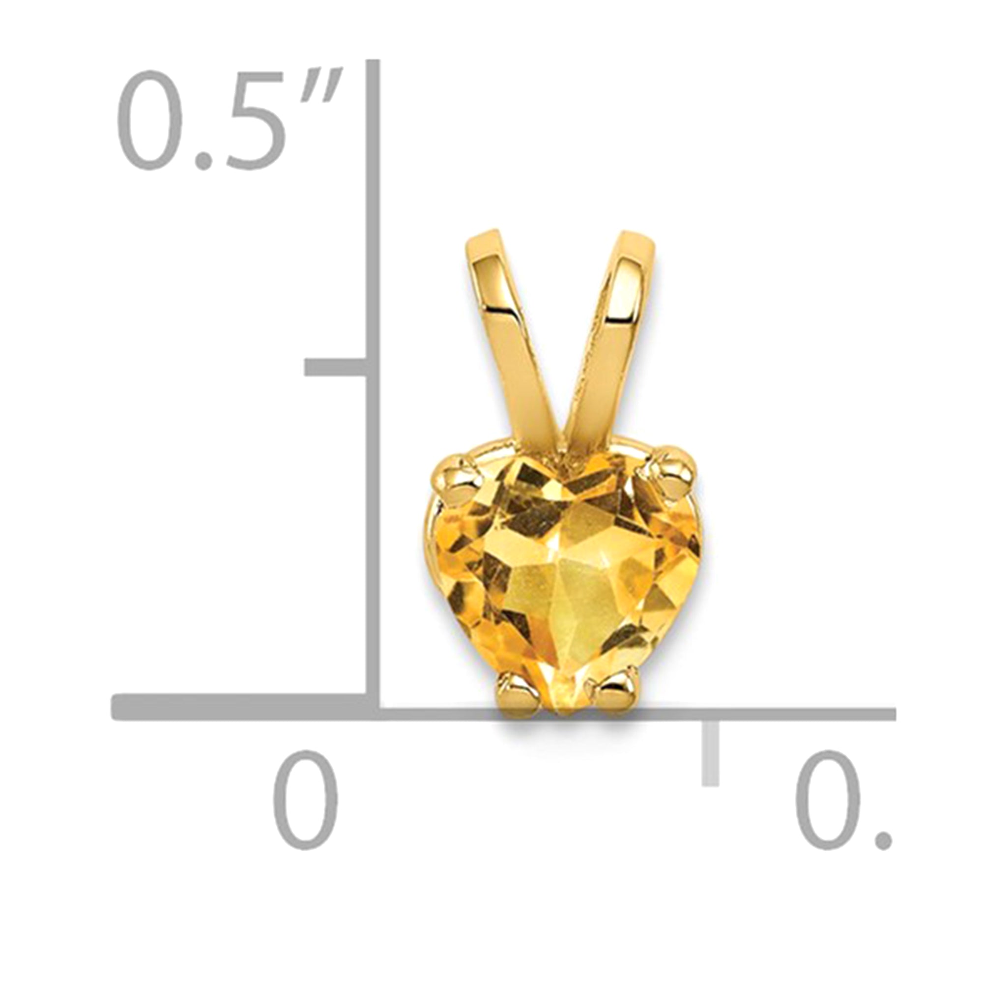 Colgante con piedra natal de corazón de oro amarillo real de 14 quilates, joyería fina de diseño para hombres y mujeres