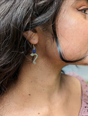 Lapis Snake Earrings fine designer jewelry for men and women