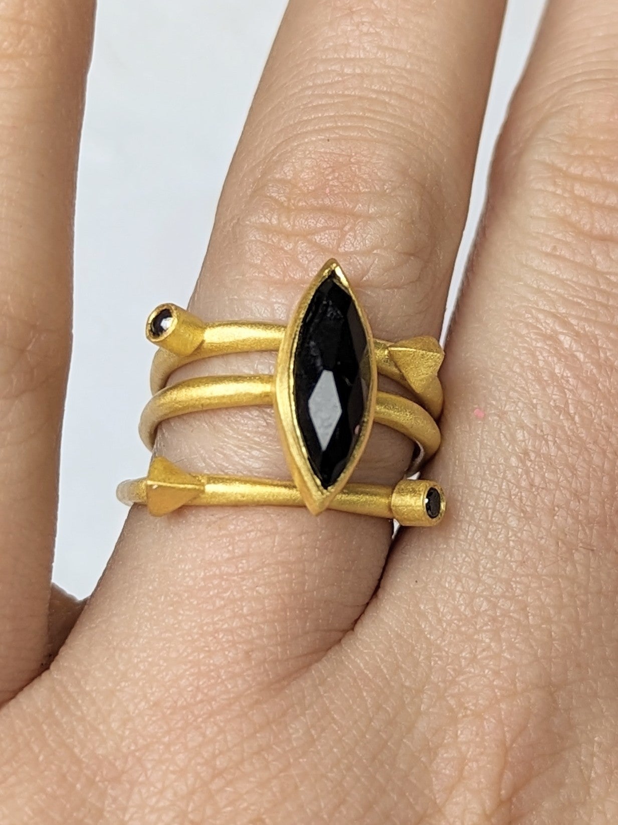 Onyx Spike Stacking Ring fine designer jewelry for men and women