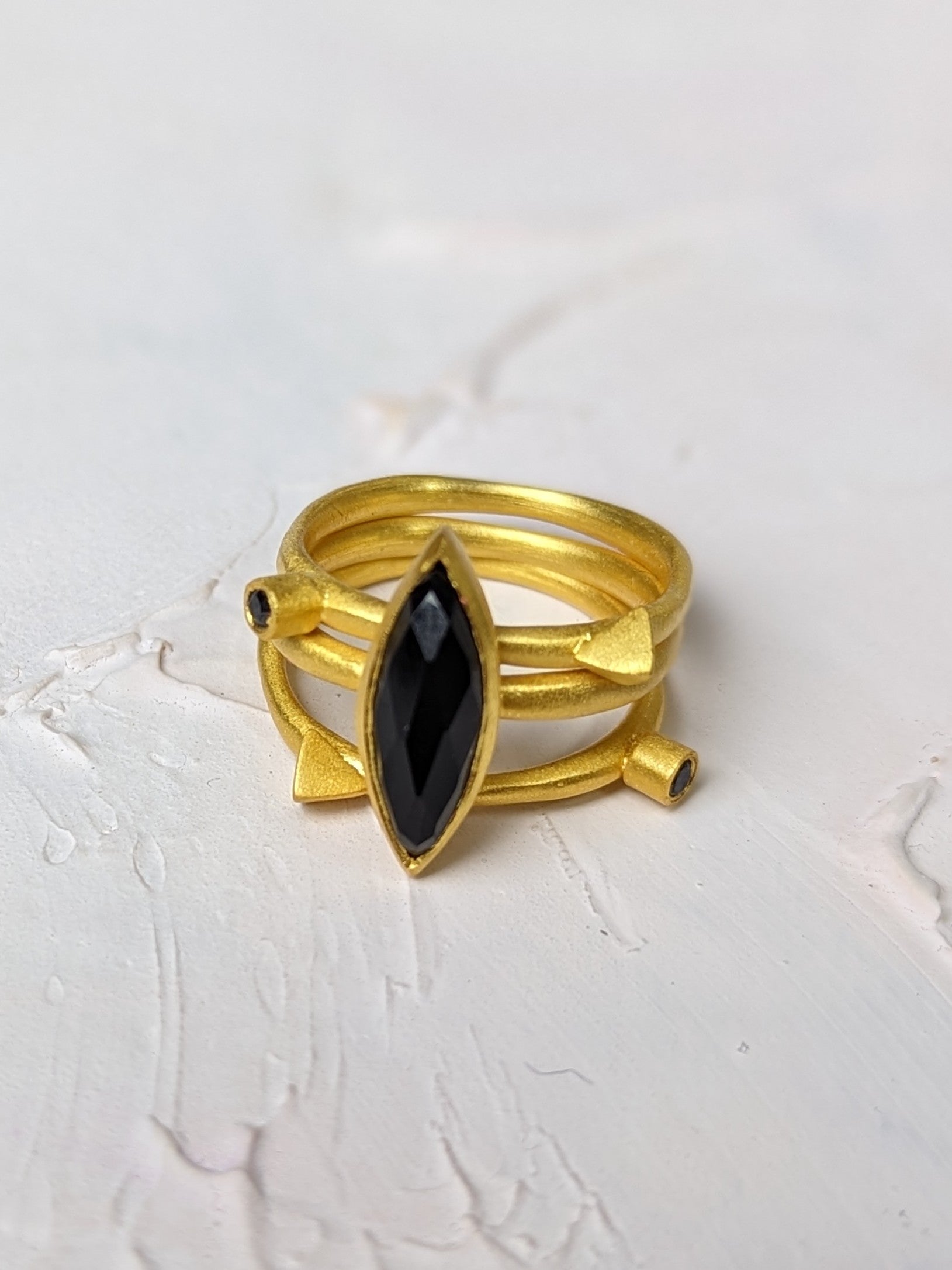 Onyx Spike Stacking Ring fine designer jewelry for men and women