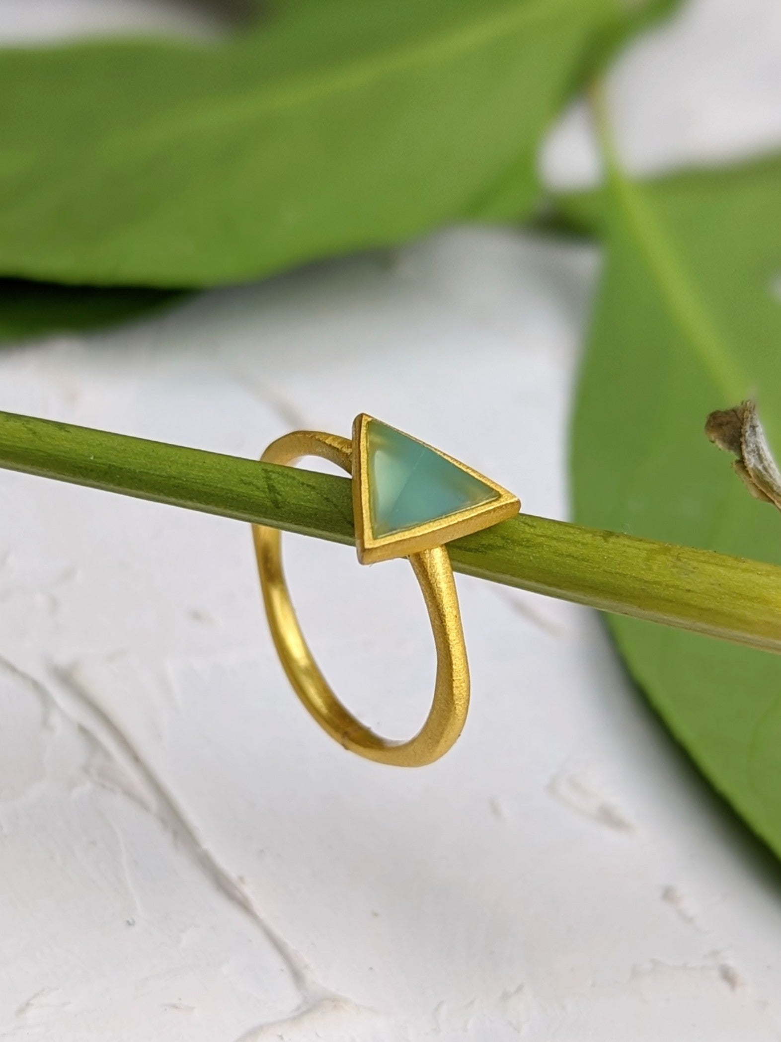 Aqua Triangle Stacking Ring fine designer jewelry for men and women